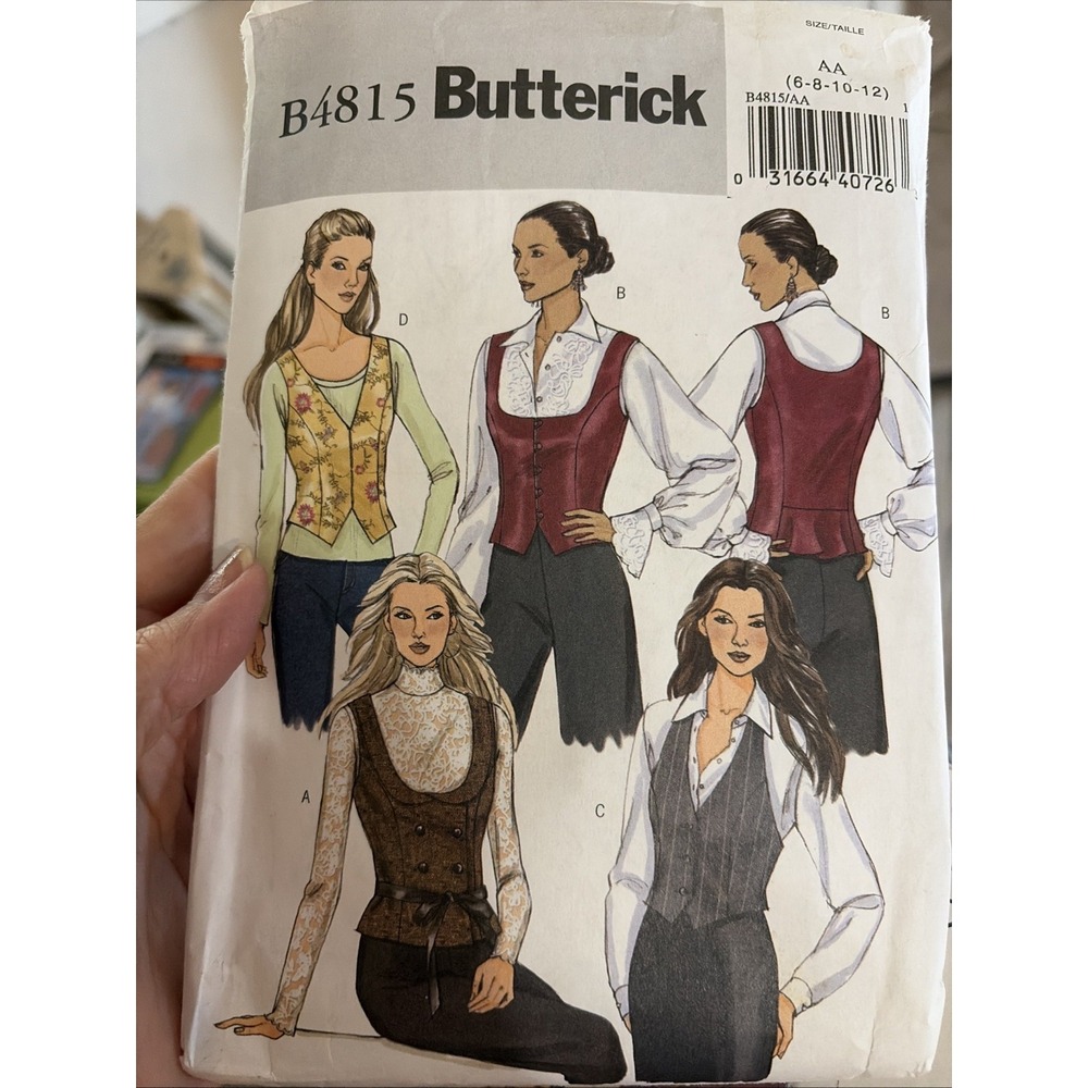 Butterick 4815 Feminine Vest Sewing Pattern Collar Halter Sz 6-12 B4815 Cut